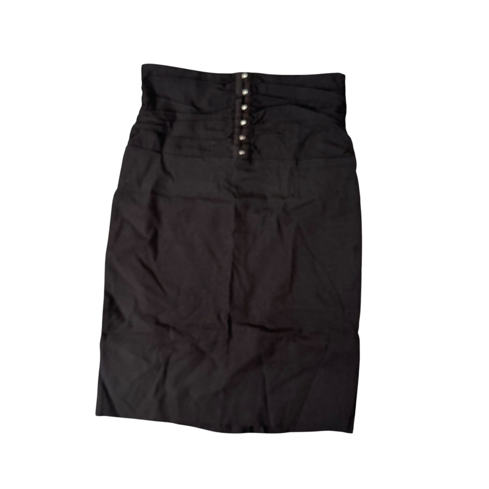 VTG Y2K Black High Waist Button Front Pencil‎ Skirt 9 Donutz Inc Witchy Grunge
